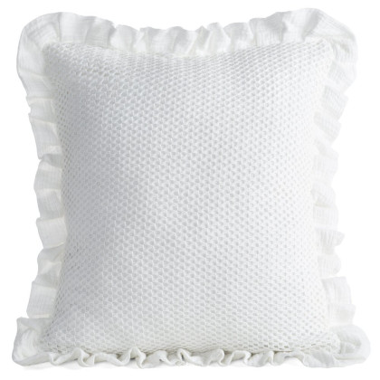 Mušelínová obliečka 45x45 cm na vankúš biela s krajkou